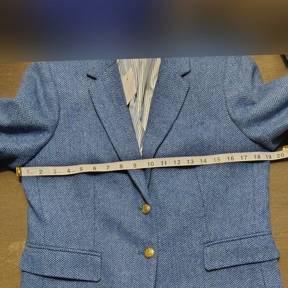 J.Crew Factory Herringbone Wool-blend Schoolboy Blue Blazer Size 10 - Picture 6 of 14